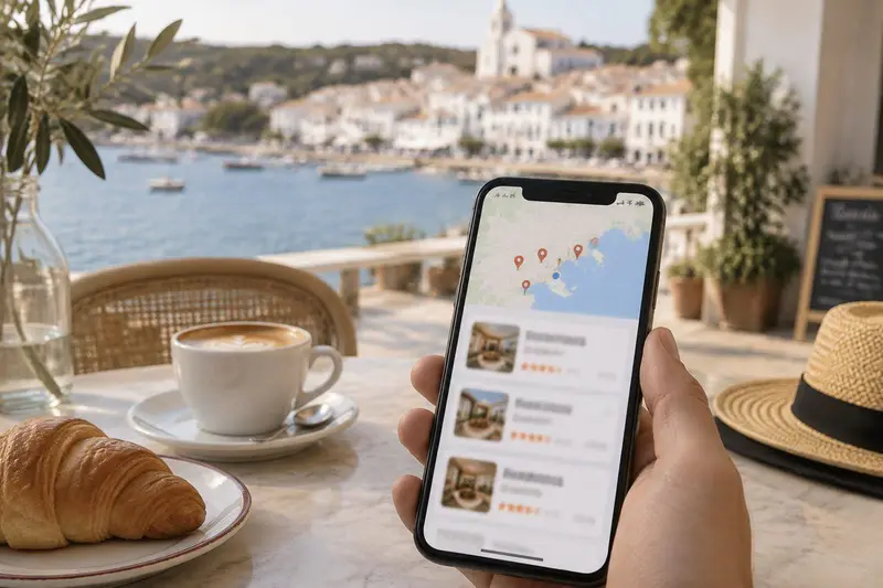 Resultados del pack local de Google Maps en una búsqueda móvil