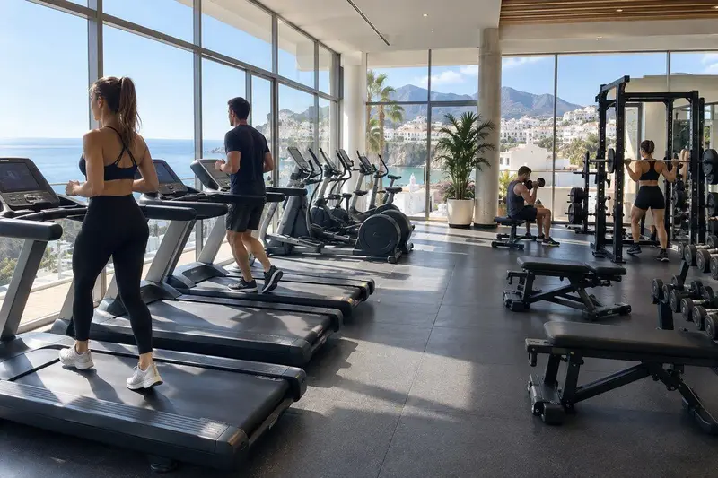 Gimnasio moderno en Nerja con página web que muestra sus instalaciones y clases